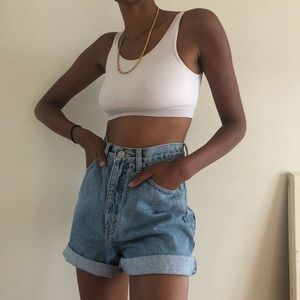 Vintage high waisted denim shorts- Route 66